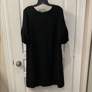 Ann Taylor Elegant Black Puff Sleeve Mini Dress